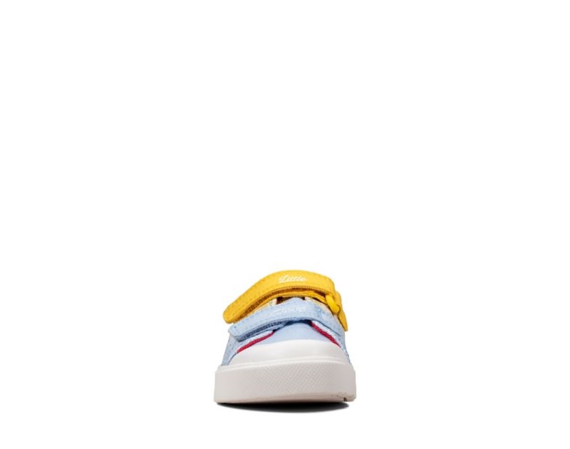 Clarks City Shell Canvas Shoes Yellow Girls - India W1N6177-E8