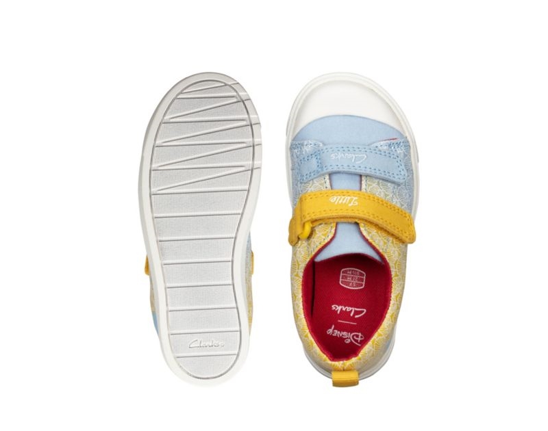 Clarks City Shell Canvas Shoes Yellow Girls - India W1N6177-E8