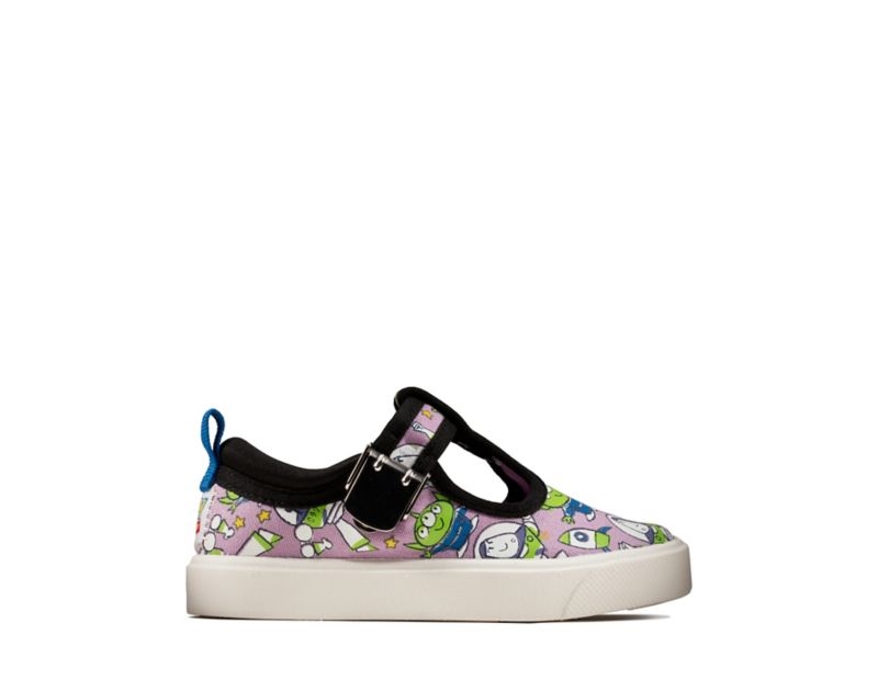 Clarks City Sheriff Canvas Shoes Purple Girls - India J3Q8026-Y0