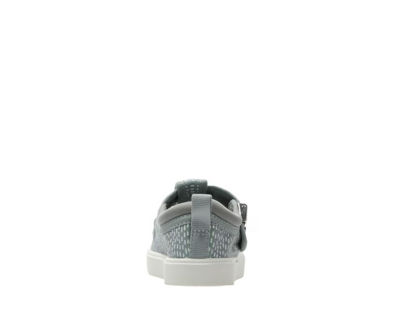 Clarks City Spark Canvas Shoes Silver Metal Girls - India R0C6380-I1