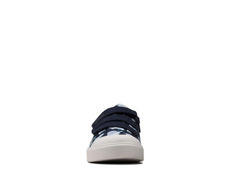 Clarks City Vibe Canvas Shoes Navy Girls - India O2V4401-U3