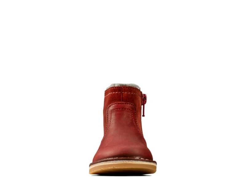 Clarks Comet Frost Boots Dark Red Girls - India Y0M5903-I1