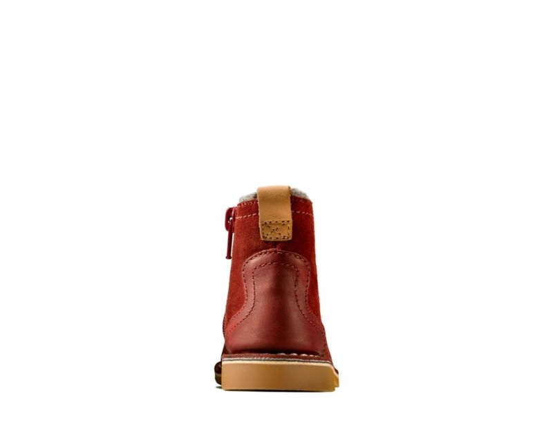 Clarks Comet Frost Boots Dark Red Girls - India Y0M5903-I1