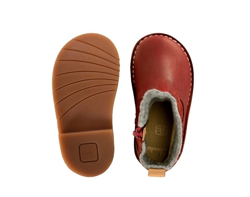 Clarks Comet Frost Boots Dark Red Girls - India Y0M5903-I1