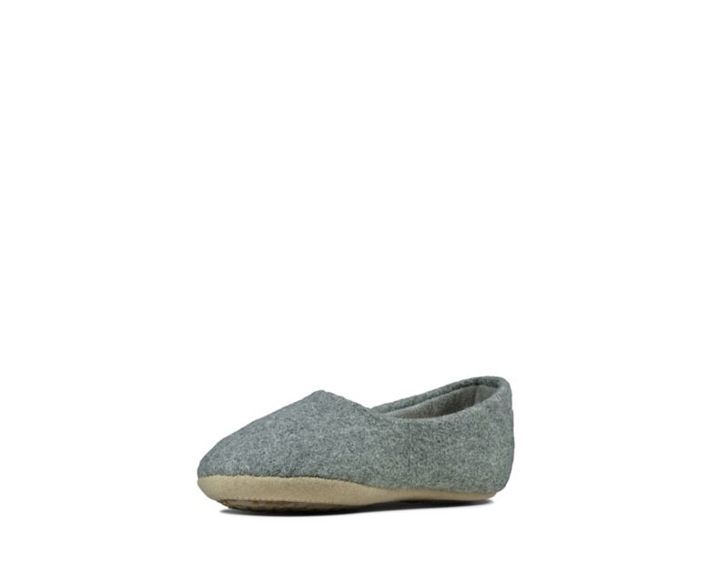 Clarks Cozily Soft Slippers Light Grey Girls - India C8V0068-M3