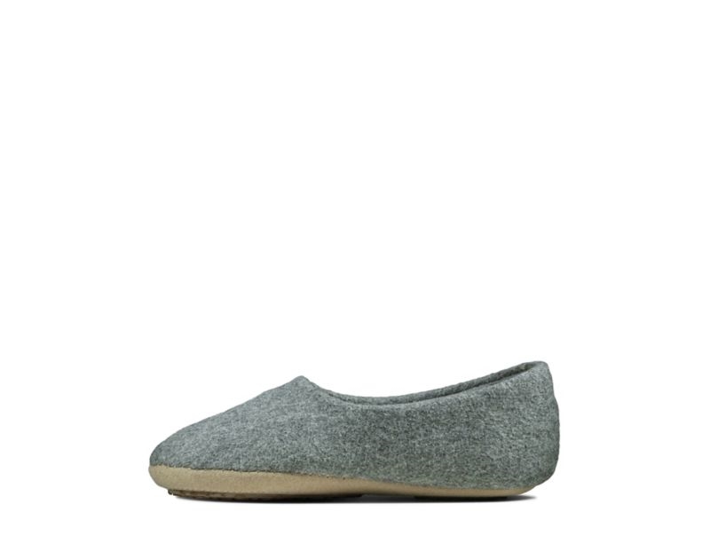 Clarks Cozily Soft Slippers Light Grey Girls - India C8V0068-M3