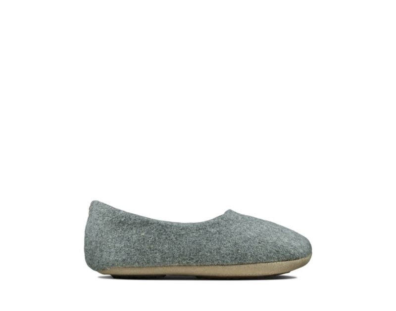 Clarks Cozily Soft Slippers Light Grey Girls - India C8V0068-M3