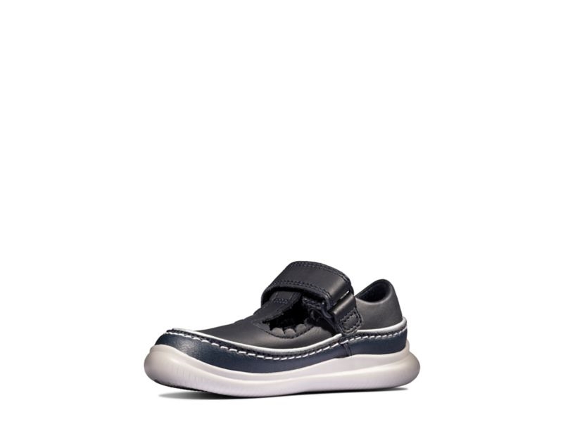 Clarks Crest Sky Walking Shoes Toddler Shoes Navy Girls - India P0J2478-K9