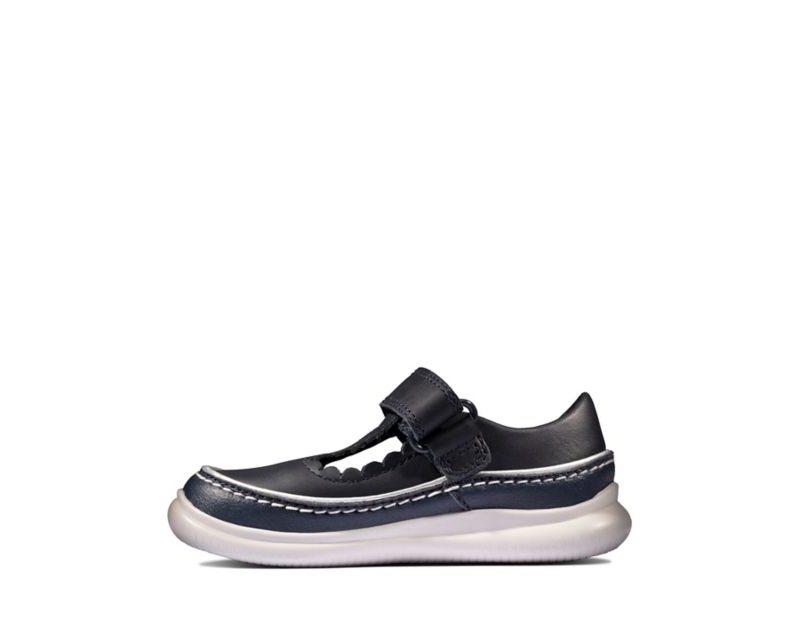 Clarks Crest Sky Walking Shoes Toddler Shoes Navy Girls - India P0J2478-K9