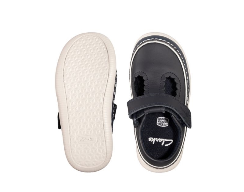 Clarks Crest Sky Walking Shoes Toddler Shoes Navy Girls - India P0J2478-K9