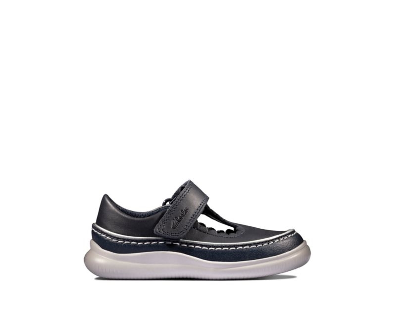 Clarks Crest Sky Walking Shoes Toddler Shoes Navy Girls - India P0J2478-K9