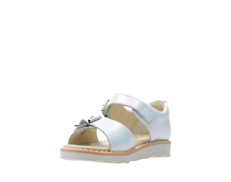 Clarks Crown Bloom Sandals White Girls - India Q1W9210-P1