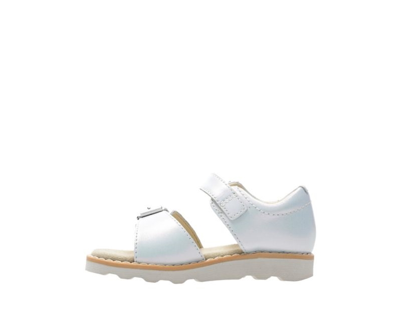 Clarks Crown Bloom Sandals White Girls - India Q1W9210-P1