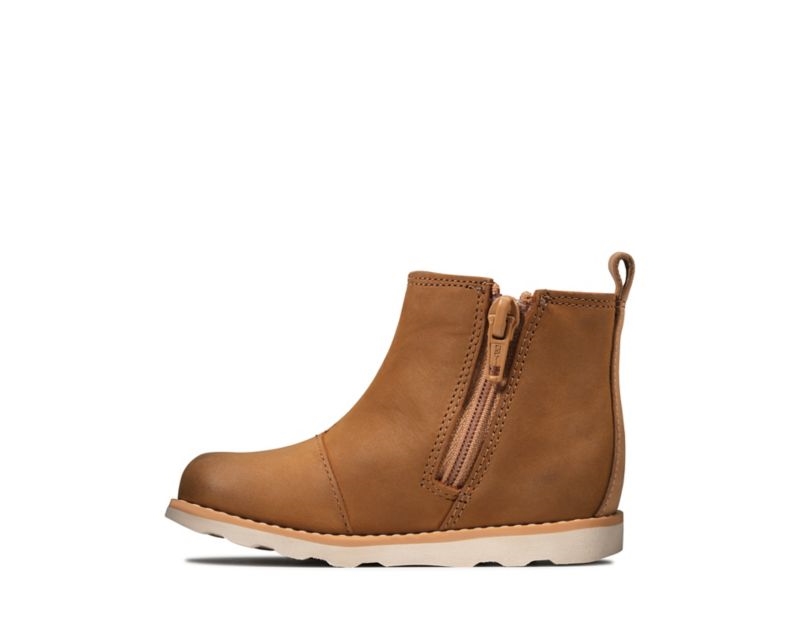 Clarks Crown Halo Chelsea Boots Toddler Shoes Brown Girls - India R7Z6310-L0