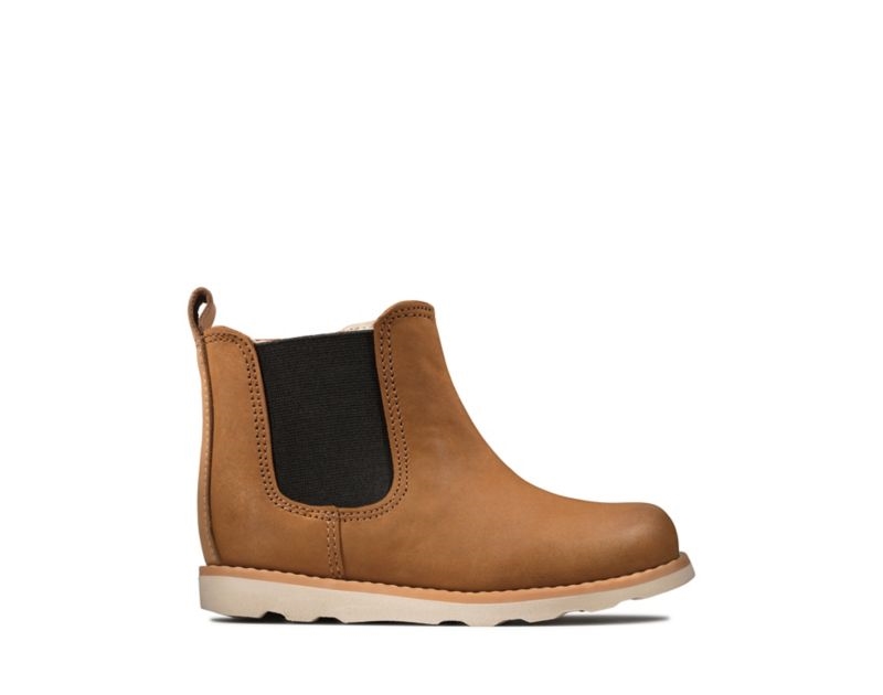 Clarks Crown Halo Chelsea Boots Toddler Shoes Brown Girls - India R7Z6310-L0