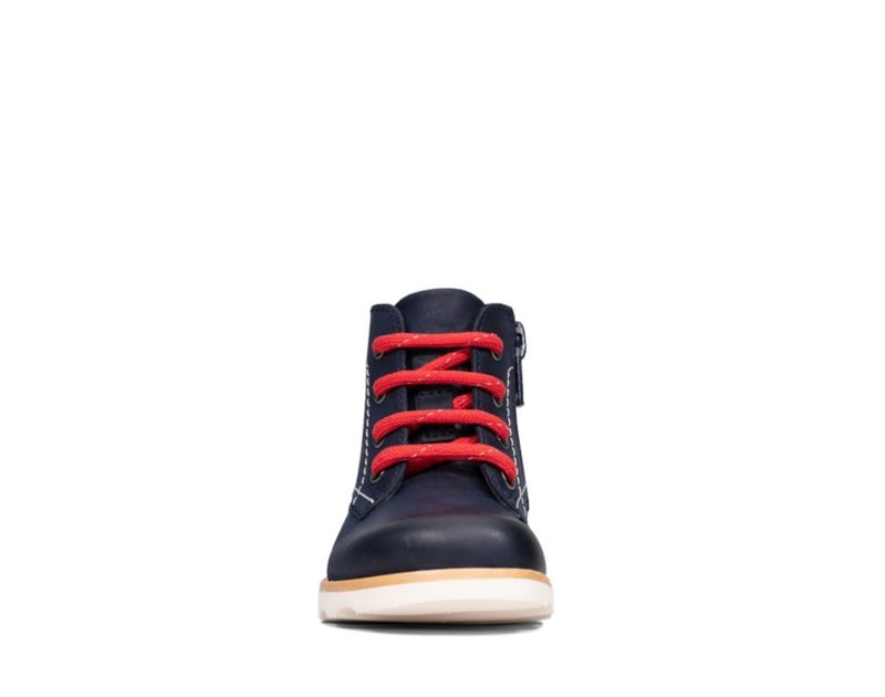 Clarks Crown Hike Boots Navy Girls - India N5W6069-C4