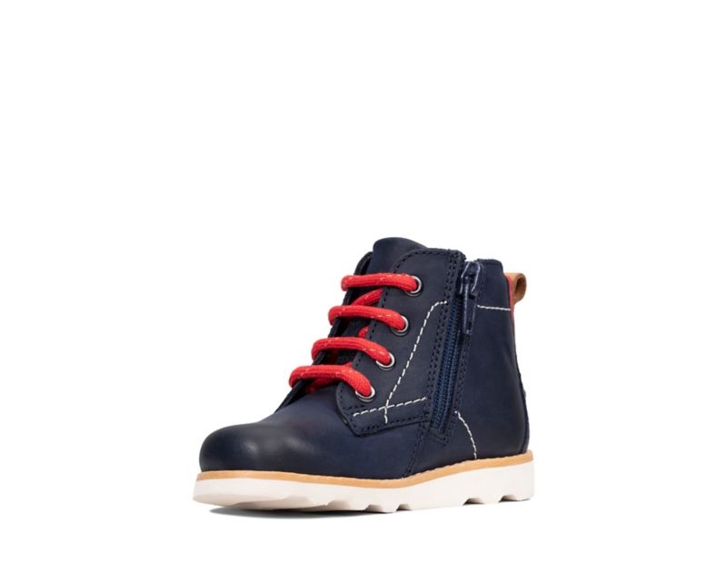 Clarks Crown Hike Boots Navy Girls - India N5W6069-C4