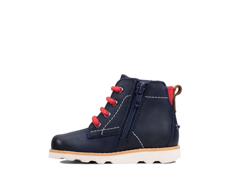 Clarks Crown Hike Boots Navy Girls - India N5W6069-C4