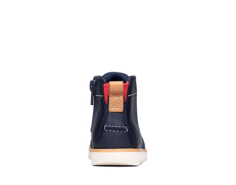 Clarks Crown Hike Boots Navy Girls - India N5W6069-C4