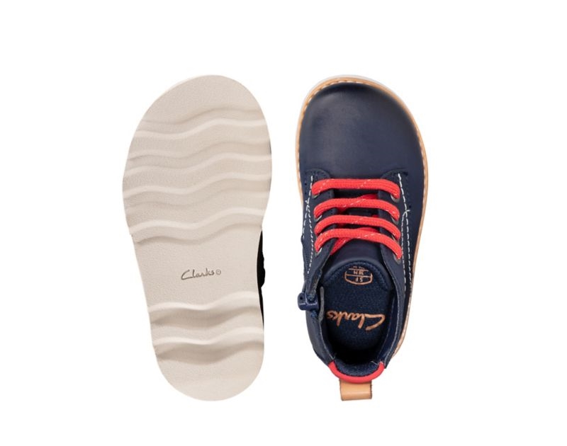 Clarks Crown Hike Boots Navy Girls - India N5W6069-C4