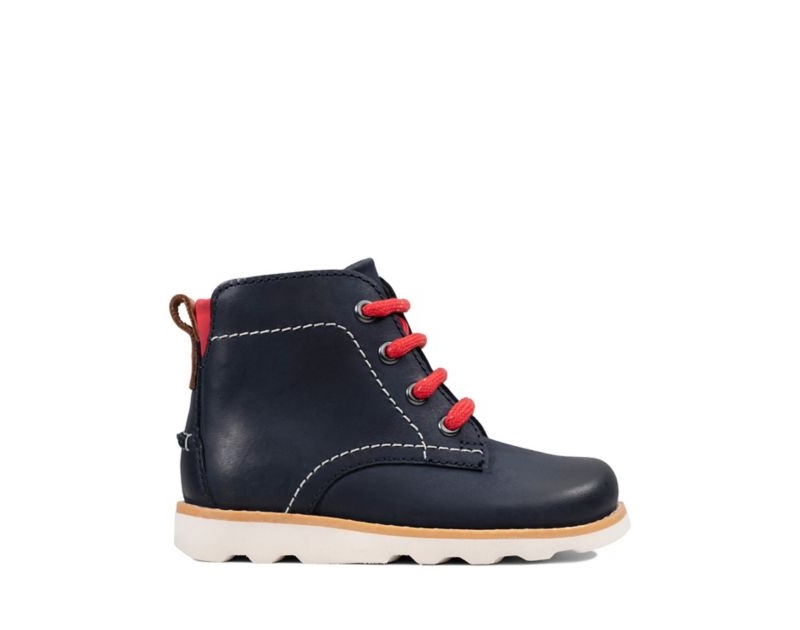 Clarks Crown Hike Boots Navy Girls - India N5W6069-C4