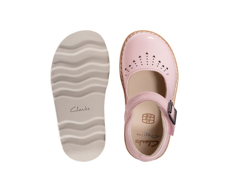 Clarks Crown Jump School Shoes Toddler Shoes Pink Girls - India C9G5870-I2