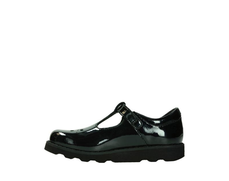 Clarks Crown Wish School Shoes Black Girls - India R6A7932-F2