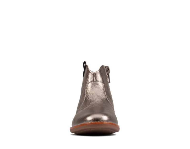 Clarks Drew North Boots Silver Metal Girls - India T1I9277-A8