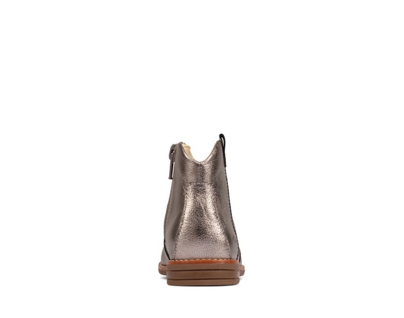 Clarks Drew North Boots Silver Metal Girls - India T1I9277-A8