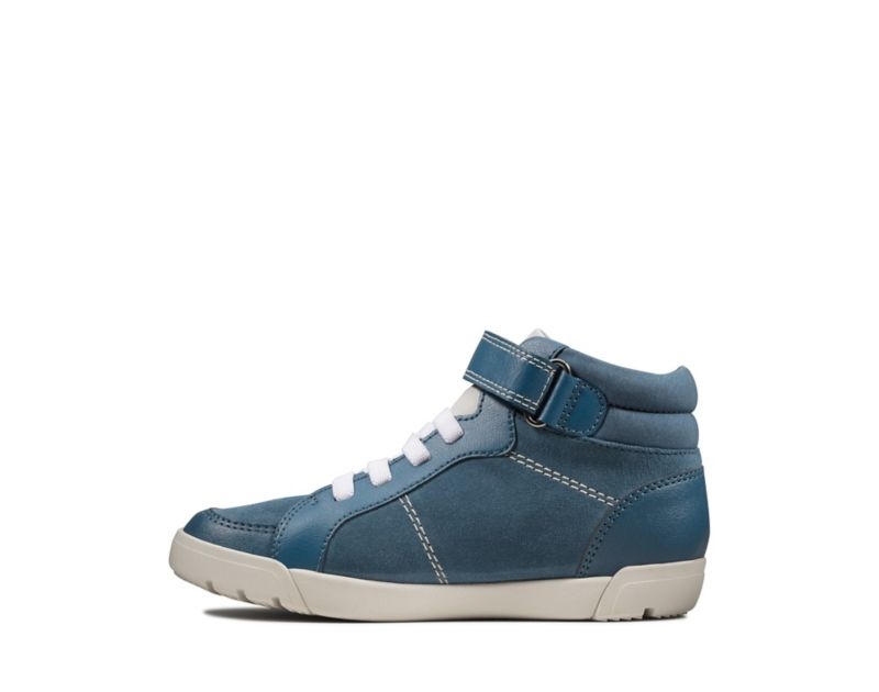 Clarks Emery Beat Hi-tops Boots Blue Girls - India H0U1676-W4