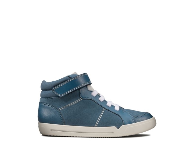 Clarks Emery Beat Hi-tops Boots Blue Girls - India H0U1676-W4