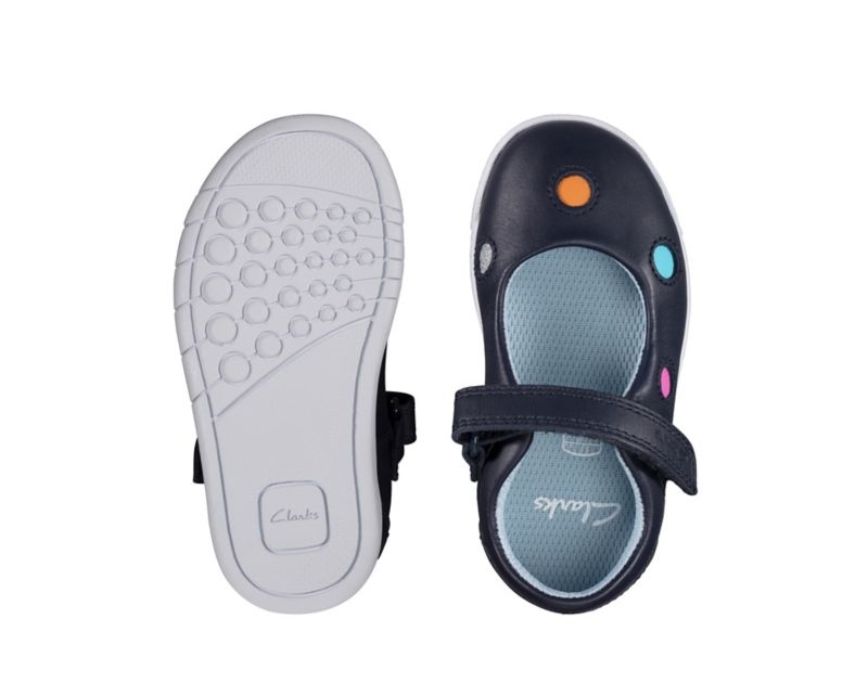 Clarks Emery Dot Casual Shoes Toddler Shoes Navy Girls - India M5E8468-F0