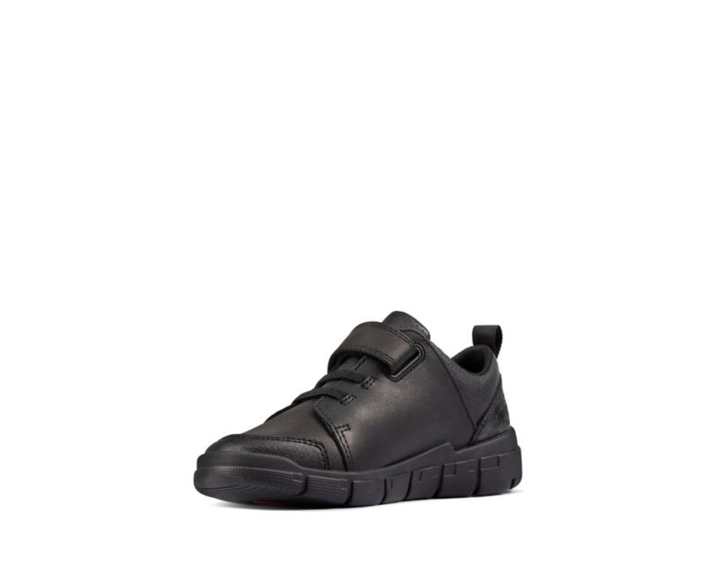 Clarks Encode Flash School Shoes Black Girls - India A9V8525-D4