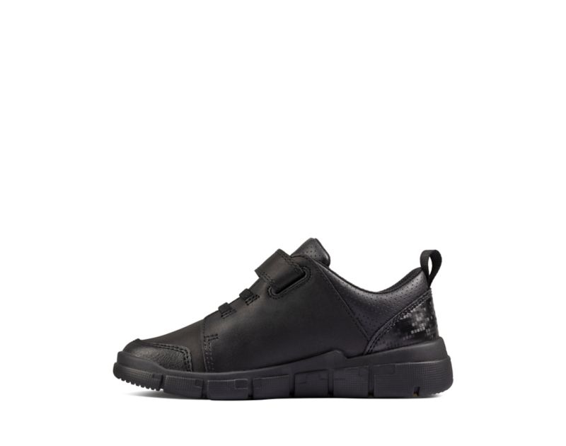 Clarks Encode Flash School Shoes Black Girls - India A9V8525-D4