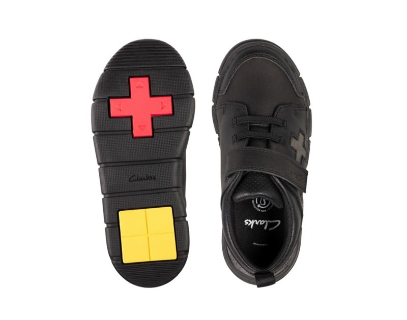 Clarks Encode Flash School Shoes Black Girls - India A9V8525-D4