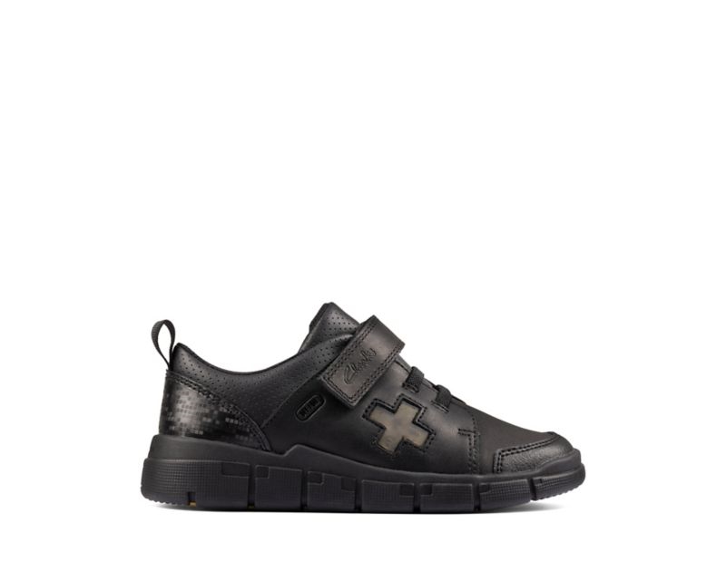 Clarks Encode Flash School Shoes Black Girls - India A9V8525-D4