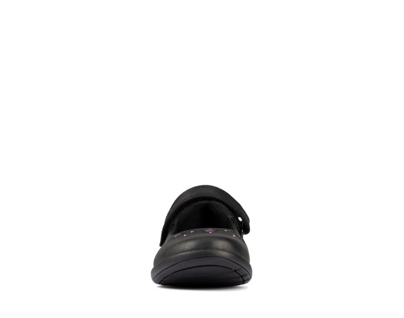 Clarks Etch Bright School Shoes Black Girls - India V6S2889-O6