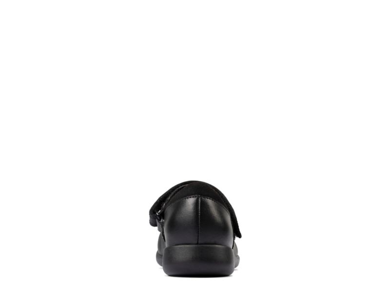 Clarks Etch Bright School Shoes Black Girls - India V6S2889-O6