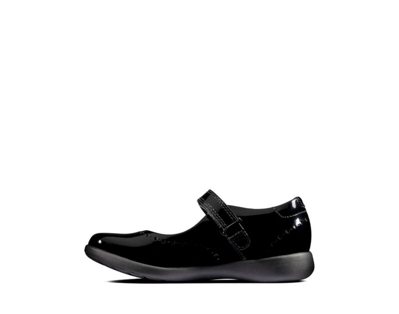 Clarks Etch Craft School Shoes Toddler Shoes Black Girls - India X8E7435-H0
