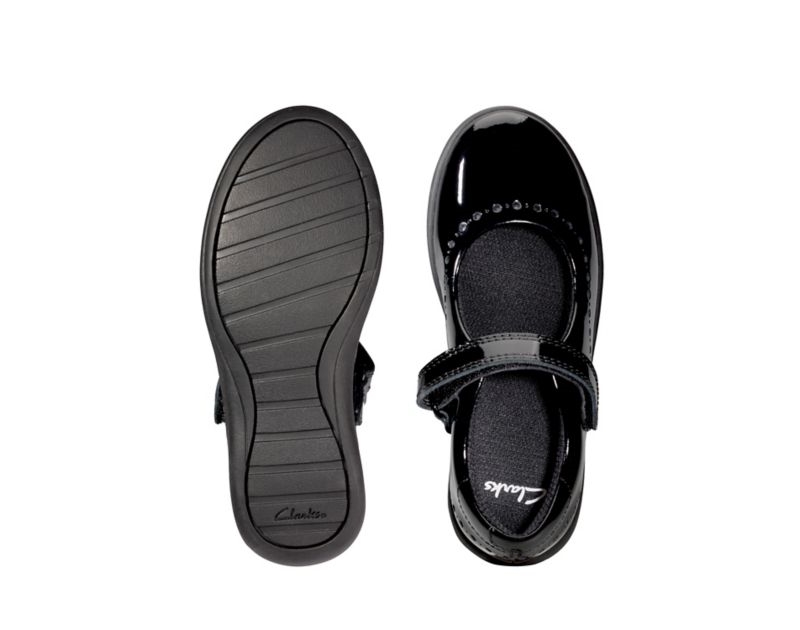 Clarks Etch Craft School Shoes Toddler Shoes Black Girls - India X8E7435-H0