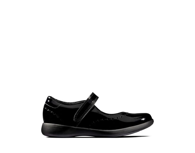Clarks Etch Craft School Shoes Toddler Shoes Black Girls - India X8E7435-H0