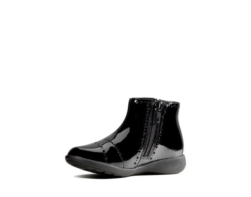 Clarks Etch Form Chelsea Boots Black Girls - India Y2E4944-K1