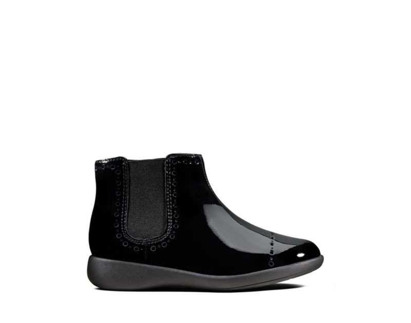 Clarks Etch Form Chelsea Boots Black Girls - India Y2E4944-K1