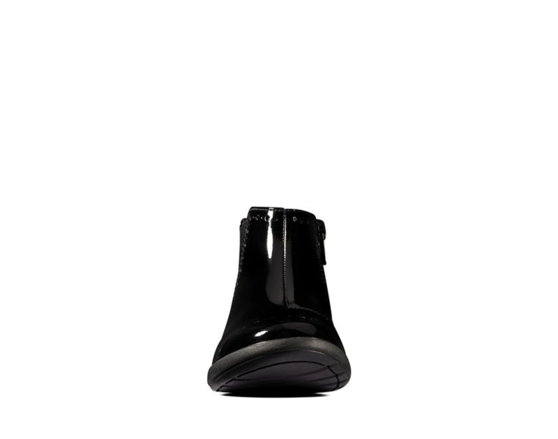 Clarks Etch Form Chelsea Boots School Shoes Black Girls - India T9W6570-N9