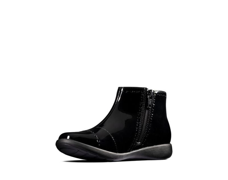 Clarks Etch Form Chelsea Boots School Shoes Black Girls - India T9W6570-N9