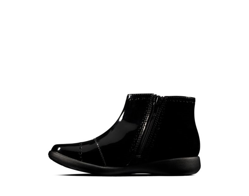 Clarks Etch Form Chelsea Boots School Shoes Black Girls - India T9W6570-N9