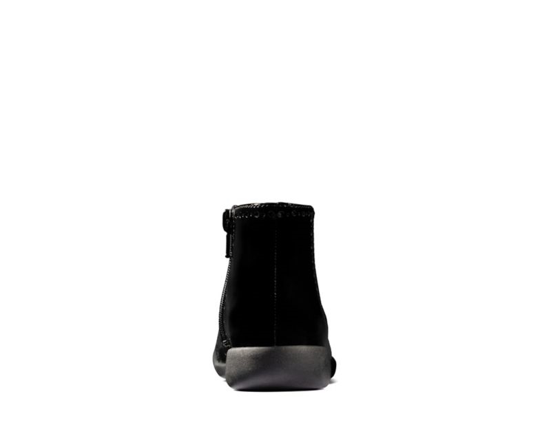 Clarks Etch Form Chelsea Boots School Shoes Black Girls - India T9W6570-N9
