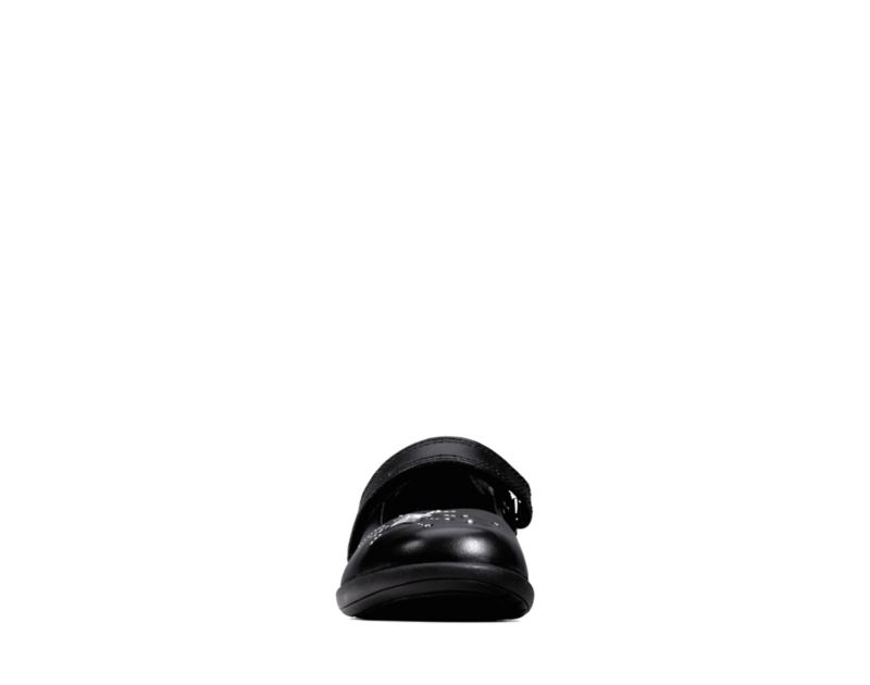 Clarks Etch Spark School Shoes Black Girls - India Q6Q9198-E5