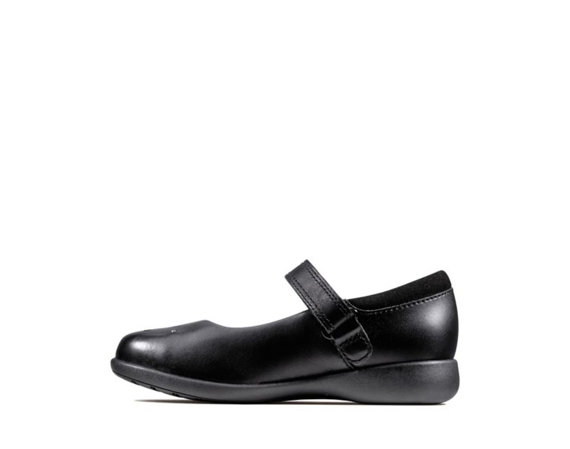 Clarks Etch Spark School Shoes Black Girls - India Q6Q9198-E5