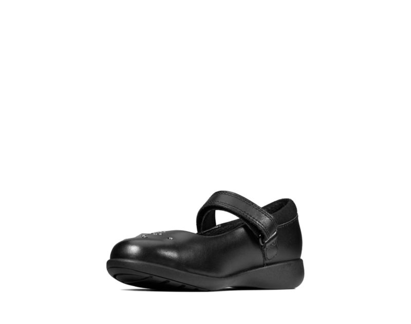 Clarks Etch Spark School Shoes Toddler Shoes Black Girls - India X8B7981-Z9